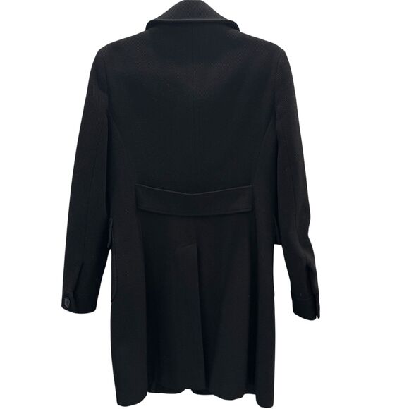 Marvin Richards Black Textured Pea Coat M Large Front Pockets Career Style M - Picture 3 of 7